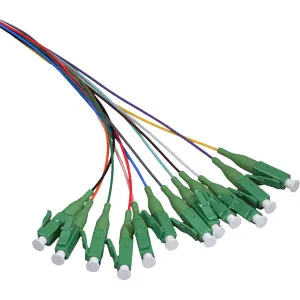 Conjunto 12 pigtails fibra ótica LC/APC OS2
