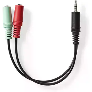 Cabo adaptador Jack 3.5mm 4pin -> 2x Jack 3.5mm 3pin (micro+ausclt.)