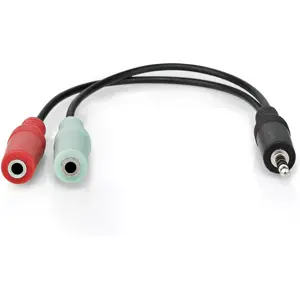 Cabo adaptador Jack 3.5mm 4pin -> 2x Jack 3.5mm 3pin (micro+ausclt.)