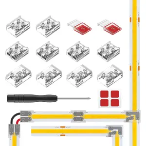 Kit 10 Conectores para fitas LED COB 10mm Sem Soldadura