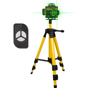Nível laser profissional 360º 16 linhas 4D Verde c/ comando + Tripé