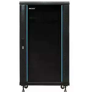 Armário bastidor (Rack) 19'' 22U 600x1000 c/ ventoinhas, régua elétrica 19" e rodas (desmontado)