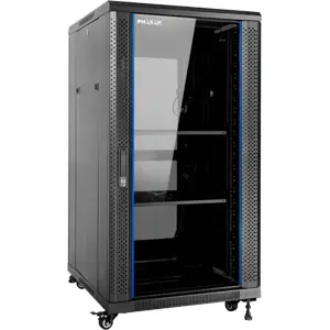Armario bastidor (Rack) 19'' 22U 600x1000 c/ ventiladores, regleta eléctrica 19" y ruedas (desmontado)