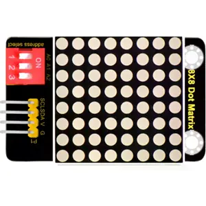 Módulo Matriz LEDs 8x8 I2C (HT16K33) c/ Seletor de endereço (DIP Switch)