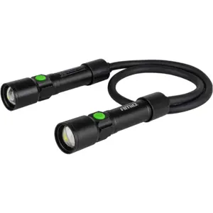 Conjunto de 2 lanternas LED P50 c/ zoom + suporte de pescoço - 1000mAh