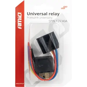 Relé automotivo 12VDC 40A SPDT (5 Faston) + suporte c/ fios