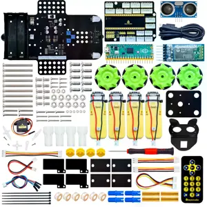 Kit Robô 4WD Mecanum c/ Raspberry Pi Pico, Sensores, Iluminação e controlo via Bluetooth/IR