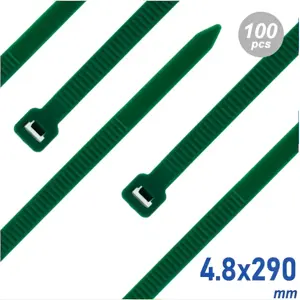 Abrazaderas de hebilla - 4,8 x 280mm - verde - [100 unid.]