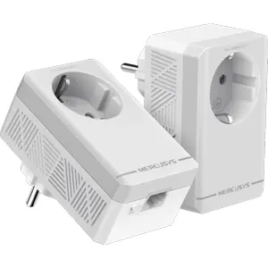 Kit 2 adaptadores Powerline AV600 (600Mbps) c/ passthrough e portas RJ45