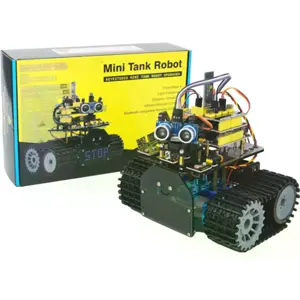 Kit robot Mini Tank V2.0 con IR, Bluetooth, pantalla LED 8x16, ultrasónico - Arduino