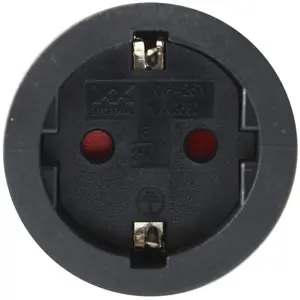 Ficha schuko fêmea 250VAC 16A borracha preta