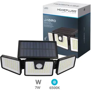 Proyector solar LED 7W 700lm orientable de pared con sensor de movimiento + crepuscular - IP44