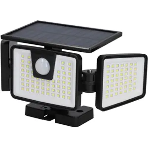 Projetor solar LED 7W 700lm orientável de parede c/ sensor de movimento + crepuscular - IP44