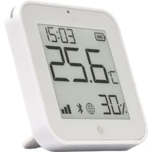 Sensor de Temperatura, Humidade e Luminosidade Inteligente Zigbee/BT com Ecrã E-Paper - Branco