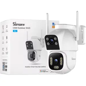 CAM Outdoor DUO: Câmara de segurança inteligente de exterior com lente dupla e hub Zigbee