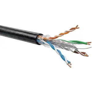 Cabo CAT6 U/UTP unifilar Cu PE - rolo 305 m - preto