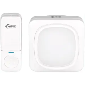 Campainha com luz sem fios ligação tomada 230VAC botão cinético - alcance 200m