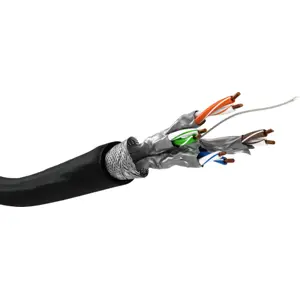 Cabo CAT7 S/FTP (PiMF) unifilar CU AWG23/1 - rolo 50m preto (p/ exterior)