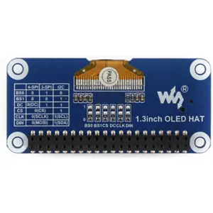 Placa de expansión con display OLED 1,3" 128x64 px para Raspberry Pi