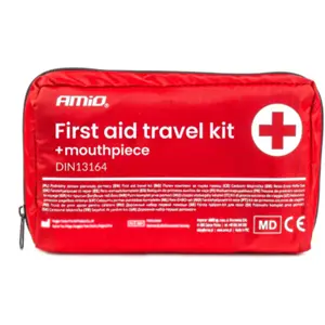 Kit de primeros auxilios para vehículos DIN13164 + boquilla de reanimación (Marcado CE)