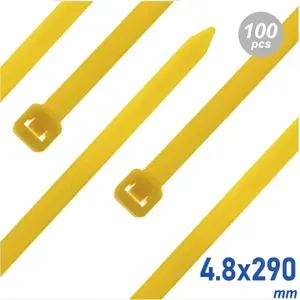Bridas de hebilla - 4.8 x 290mm - amarillo - [100 uds.]