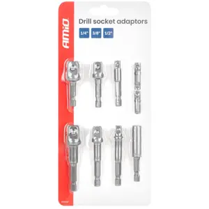 Conjunto de 9 adaptadores HEX para llaves de vaso 1/4″, 3/8″ y 1/2″