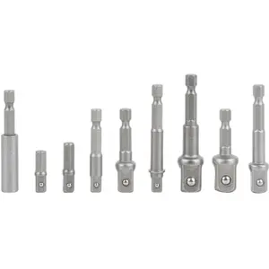 Conjunto de 9 adaptadores HEX para chaves de caixa 1/4″, 3/8″ e 1/2″