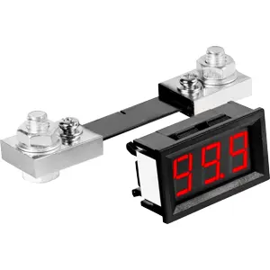 Amperimetro de painel digital 100A 4..30VDC 4 fios 48×29×22mm c/ shunt externo