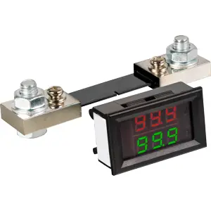 Amperimetro + voltimetro de painel digital 100V/100A 3,5..30 VDC - 48×29×22mm