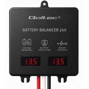 Balanceador de tensión para 2 Baterías 12V en serie (24V) c/ display - LiFePO4 / AGM / GEL