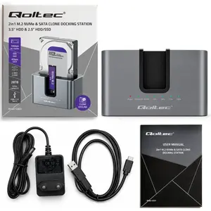 Docking Station para SSD M.2 NVMe y HDD/SSD SATA 2.5"/3.5" con USB-C 10 Gb/s y Clonación