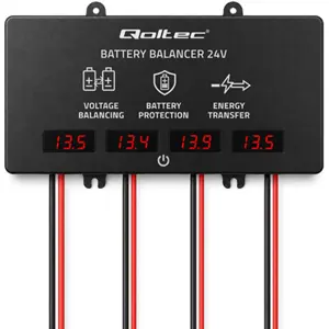 Balanceador de tensión para 4 Baterías 12V en serie (48V) c/ display - LiFePO4 / AGM / GEL