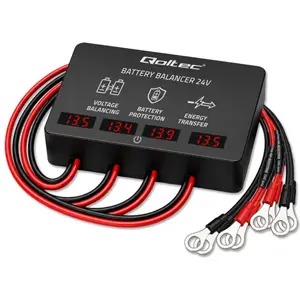 Balanceador de tensão para 4 Baterias 12V em série (48V) c/ display - LiFePO4 / AGM / GEL