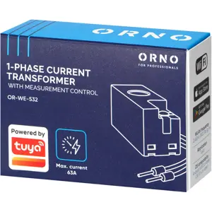 Pinça medição monofásica Wi-Fi 250V/63A Ø9.8mm (compatível c/ Tuya)