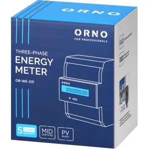 Medidor digital de consumo de energia trifásico (80A) bidirecional c/ MID p/ calha DIN