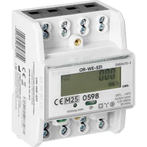 Medidor digital de consumo de energia trifásico (80A) bidirecional c/ MID p/ calha DIN
