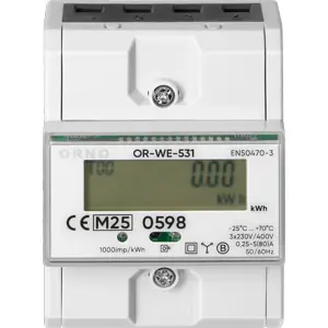 Medidor digital de consumo de energia trifásico (80A) bidirecional c/ MID p/ calha DIN