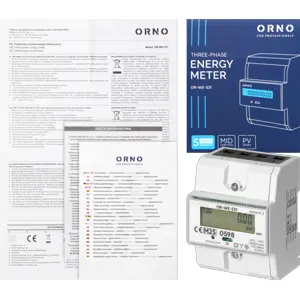 Medidor digital de consumo de energia trifásico (80A) bidirecional c/ MID p/ calha DIN