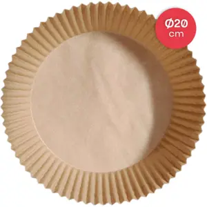 Pack 100 folhas papel para Air Fryer redondo 20cm