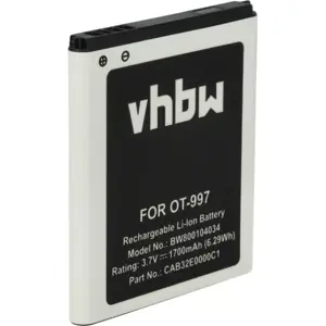 Bateria compatível com Alcatel BY80, CAB32E0002C1, CAB32E0000C1, CAB32E0000C2 - 3.7V 1700mAh Li-Ion