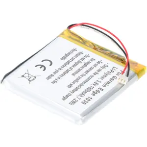 Bateria p/ GPS compatível com Garmin Edge 1030, Li-Polymer, 3.8V, 1900mAh