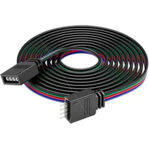 Conjunto de 5 Extensões para fita LED RGB com ficha JST 4 pinos - 50cm