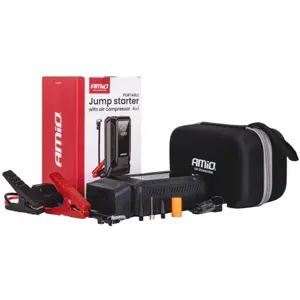 Arrancador de Carro (Jump Starter) 1600A 4-em-1 c/ compressor + Powerbank 12.000mAh + Lanterna