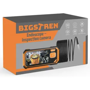 Câmara de inspecção visual (boroscópio) lente 8mm 2 Mpx + display LCD 4.3'' a bateria - 5m
