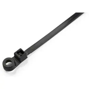 Abraçadeiras de fivela c/ furo Ø5mm - 4.6 x 200mm - Preto - [100 unid.]