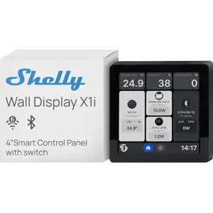 Ecrã Touch 4'' de Parede p/ Controlo Centralizado c/ Sensores, Wi-Fi 6 e Relé 5A - Preto