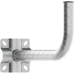 Suporte de parede em L para antena - Zincado prateado - Ø32x320mm