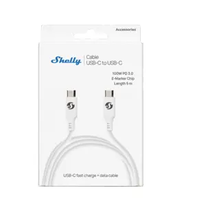 Cabo USB-C ⇿ USB-C PD 100W 480Mbps - Branco - 5m