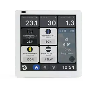 Ecrã Touch 4'' de Parede p/ Controlo Centralizado c/ Sensores, Wi-Fi 6 e Relé 5A - Prateado
