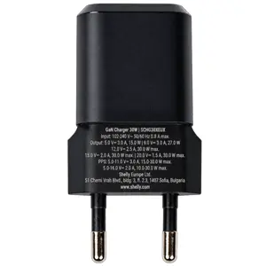 Carregador 30W GaN 1x USB-C PD/PPS - Preto